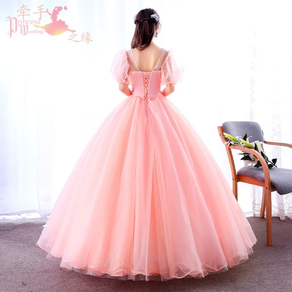Pink homecoming dress, sweet floor-length princess gown for party - Image 4