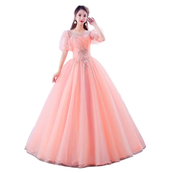 Pink homecoming dress, sweet floor-length princess gown for party - Image 5