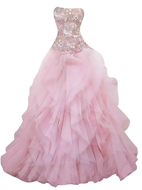 Pink homecoming dress, French one-shoulder, 18th birthday, high-end evening gown - Image 5