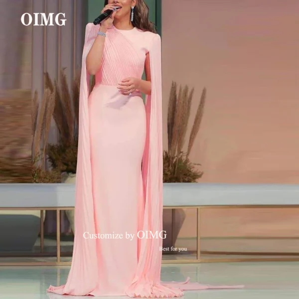 Pink Homecoming Dress: Elegant Baby Pink Evening Gown with Cape
