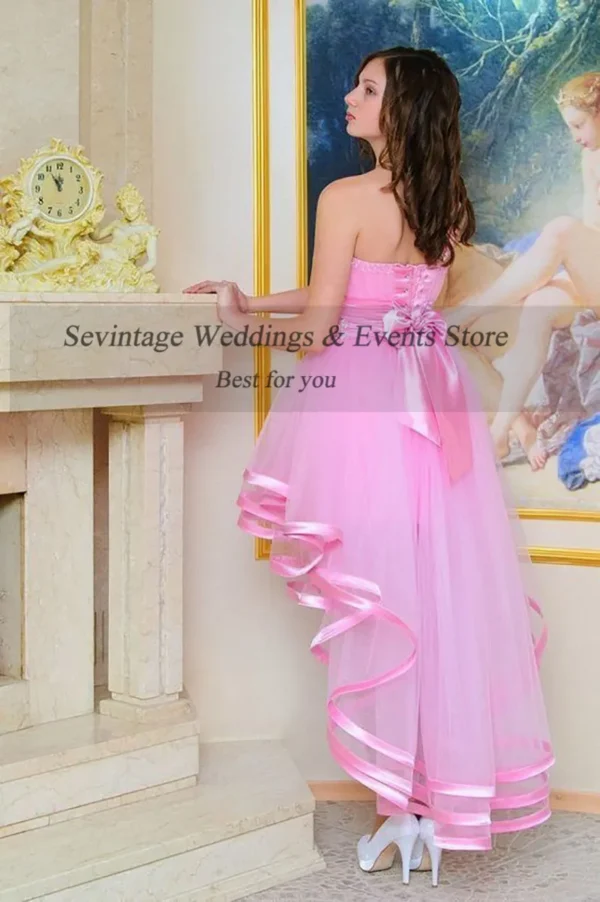 Sevintage Customized One Shoulder High Low Tulle Cocktail Dress Gown - Image 2