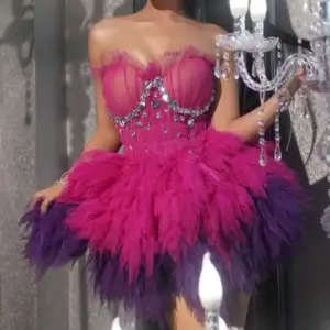 Pink Princess Tutu Layered Tulle Evening Dress Red Carpet Prom