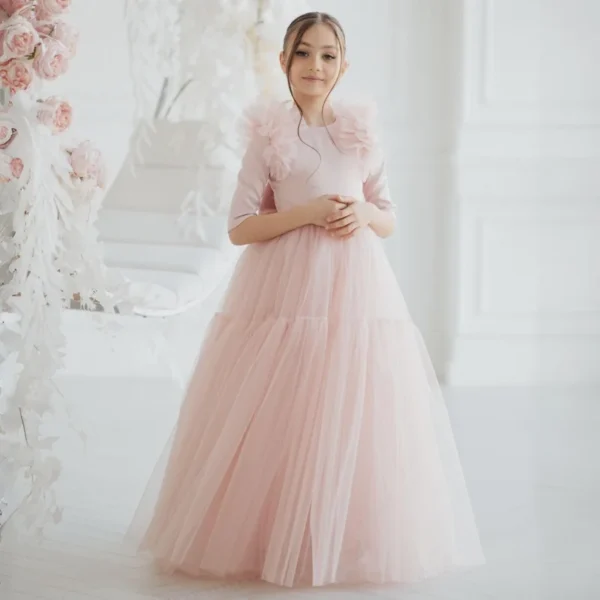 Pink Homecoming Dress: Tulle Gown with Bow for Events