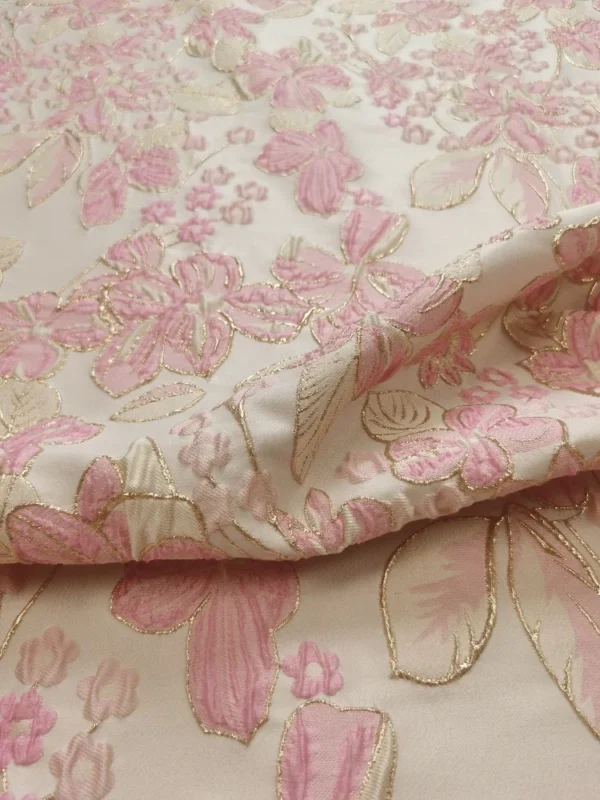 Pink Homecoming Dress Fabric: Jacquard Metal Wire for Sewing - Image 4