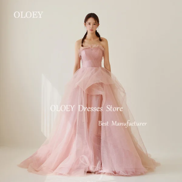 Pink Homecoming Dress: Strapless A-Line Prom Dress with Tulle