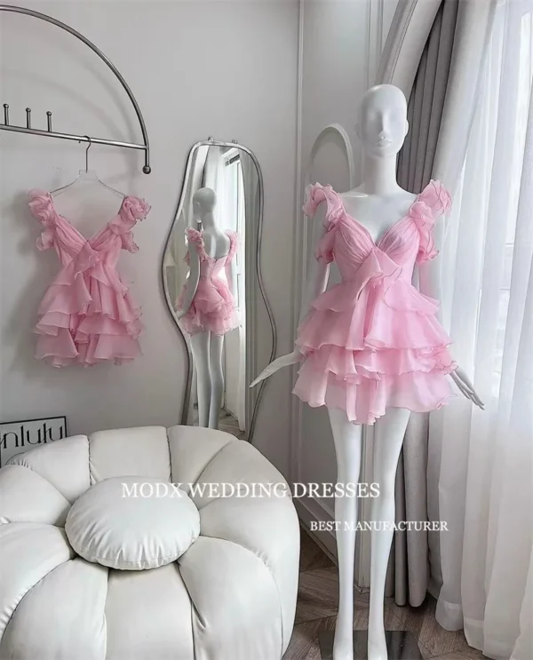 Cute Black White Pink Prom Dresses Girls Casual Summer Gowns Customized - Image 4