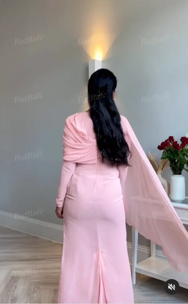 Pink Homecoming Dress: Customized Chiffon Arabic Dubai Party Gown - Image 2