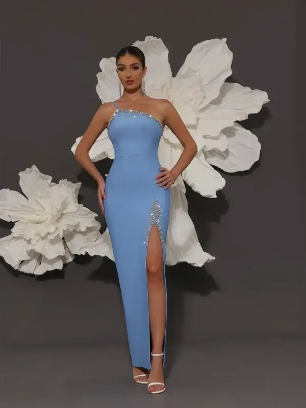 Luxury Pink Bandage Dress Sexy Hip-Hugging Formal Prom Slit - Image 5