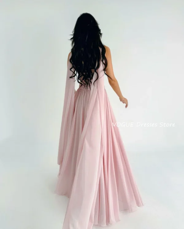 Sweet Pink Off Shoulder A-Line Prom Dresses Evening Party Gowns - Image 4