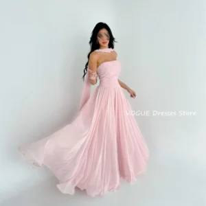 Sweet Pink Off Shoulder A-Line Prom Dresses Evening Party Gowns