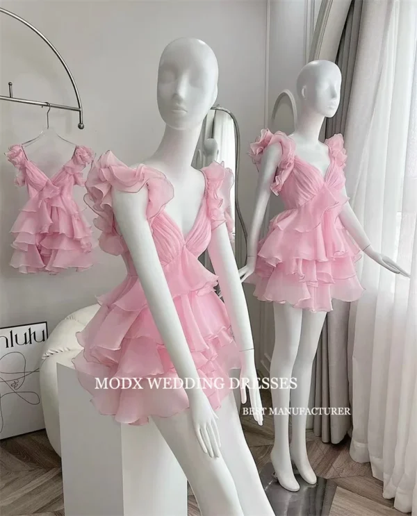 Cute Black White Pink Prom Dresses Girls Casual Summer Gowns Customized - Image 3