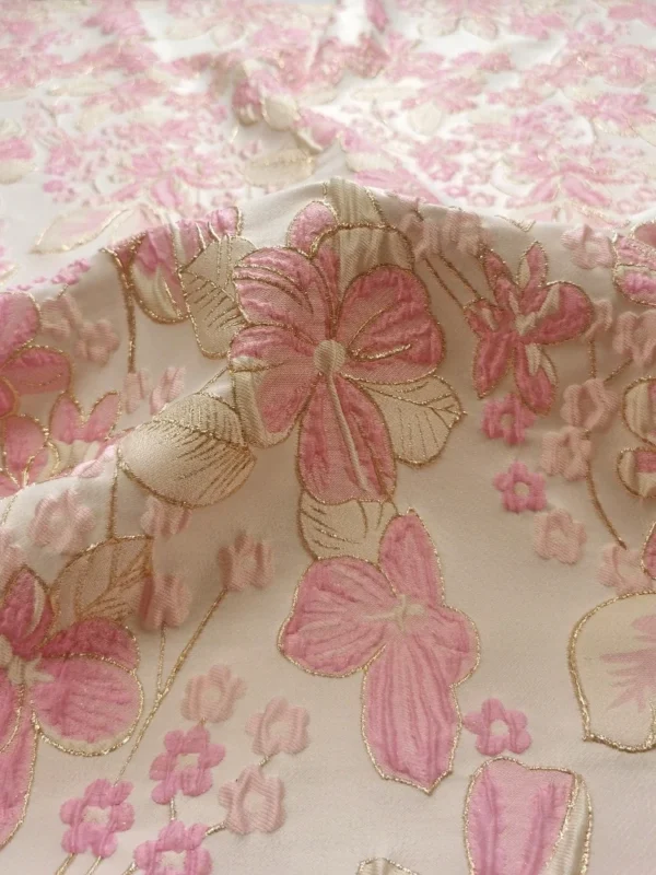 Pink Homecoming Dress Fabric: Jacquard Metal Wire for Sewing - Image 5