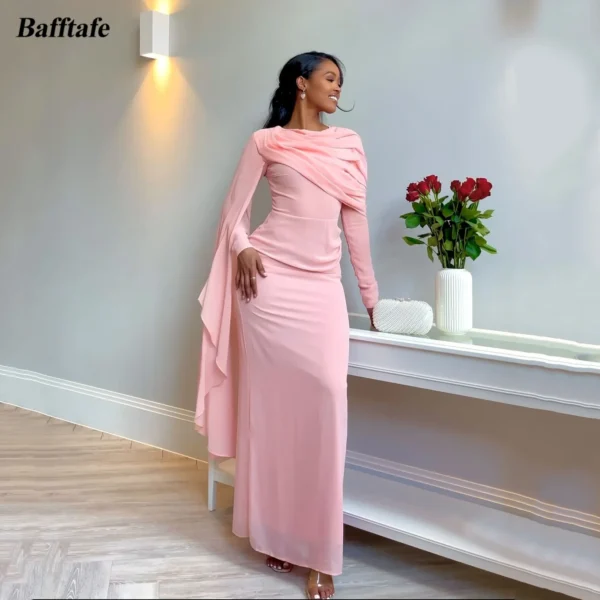 Pink Homecoming Dress: Customized Chiffon Arabic Dubai Party Gown