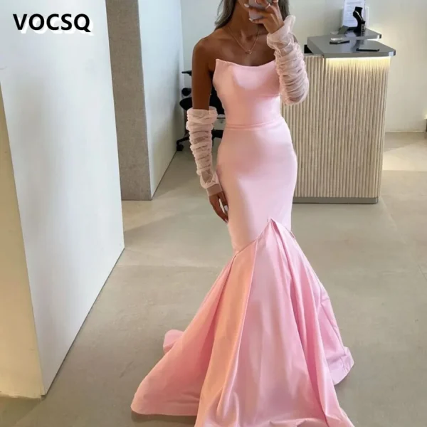 Pink Homecoming Dress Sleeveless Mermaid Floor-Length Elegant Evening Dress