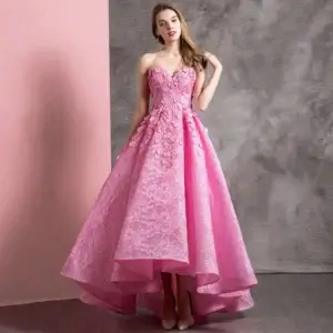 Exquisite Pink Lace Back Sweetheart Evening Dress For Gala Special